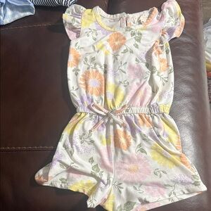 btween Floral Kids Romper in Cream and Pastels